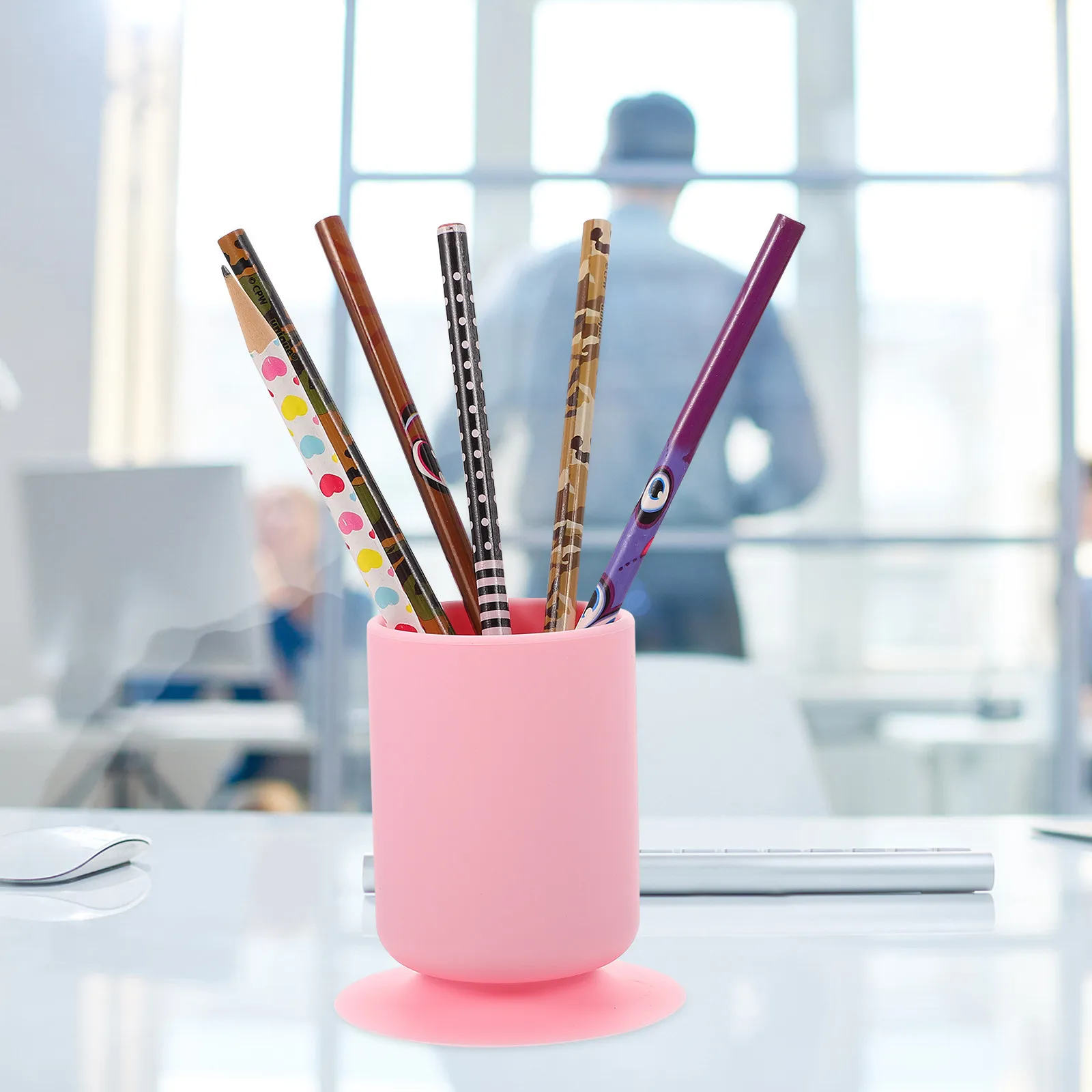Silicone Makeup Brush Holder with Suction Base – Brush & Pen Organizer for Cosmetics, Beauty Tools, Stationery