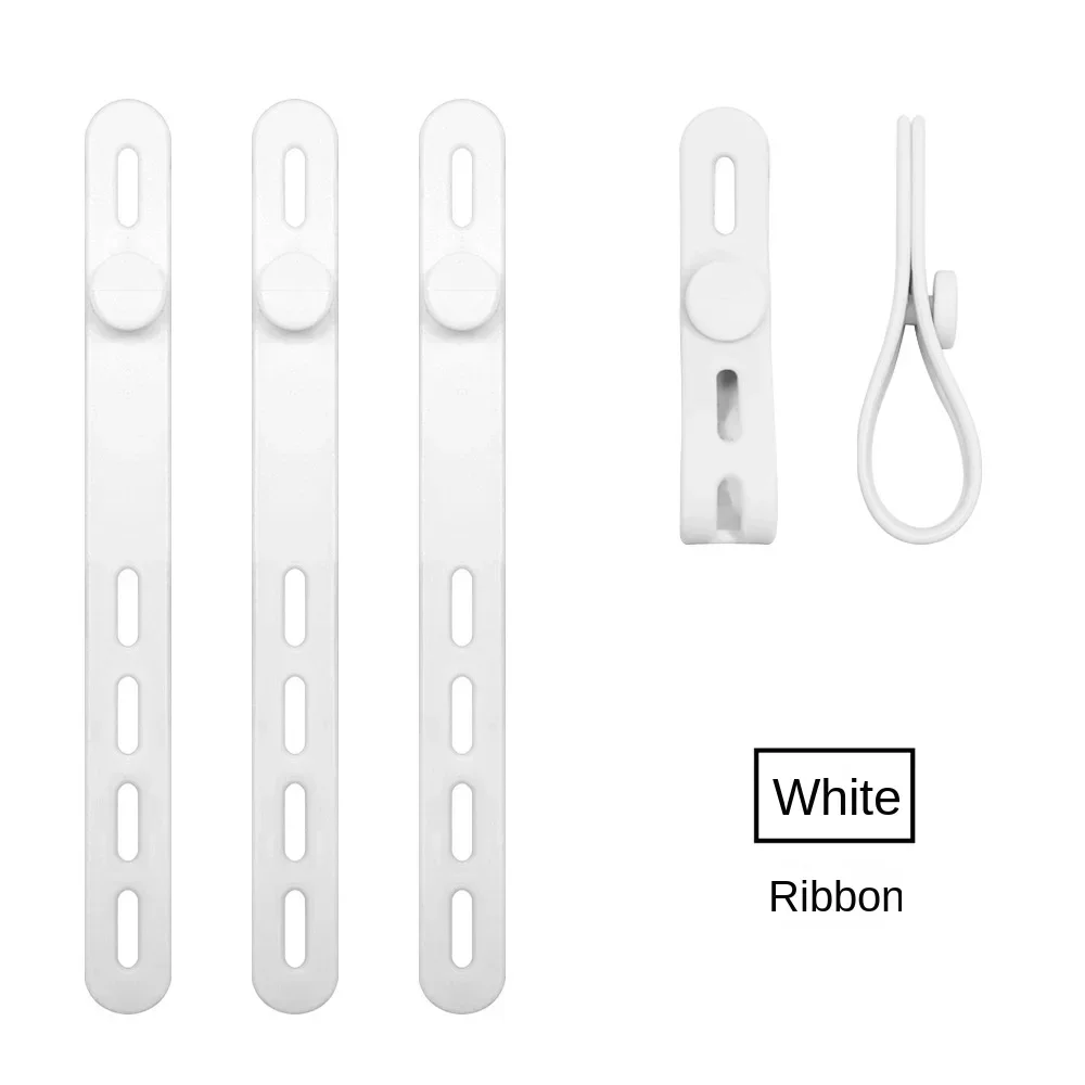 10Pcs Adjustable Silicone Cable Organizer Datacable Storage Tie Headphone Cable WinderAnti Loss Soft Rubber Tape Cable Holder