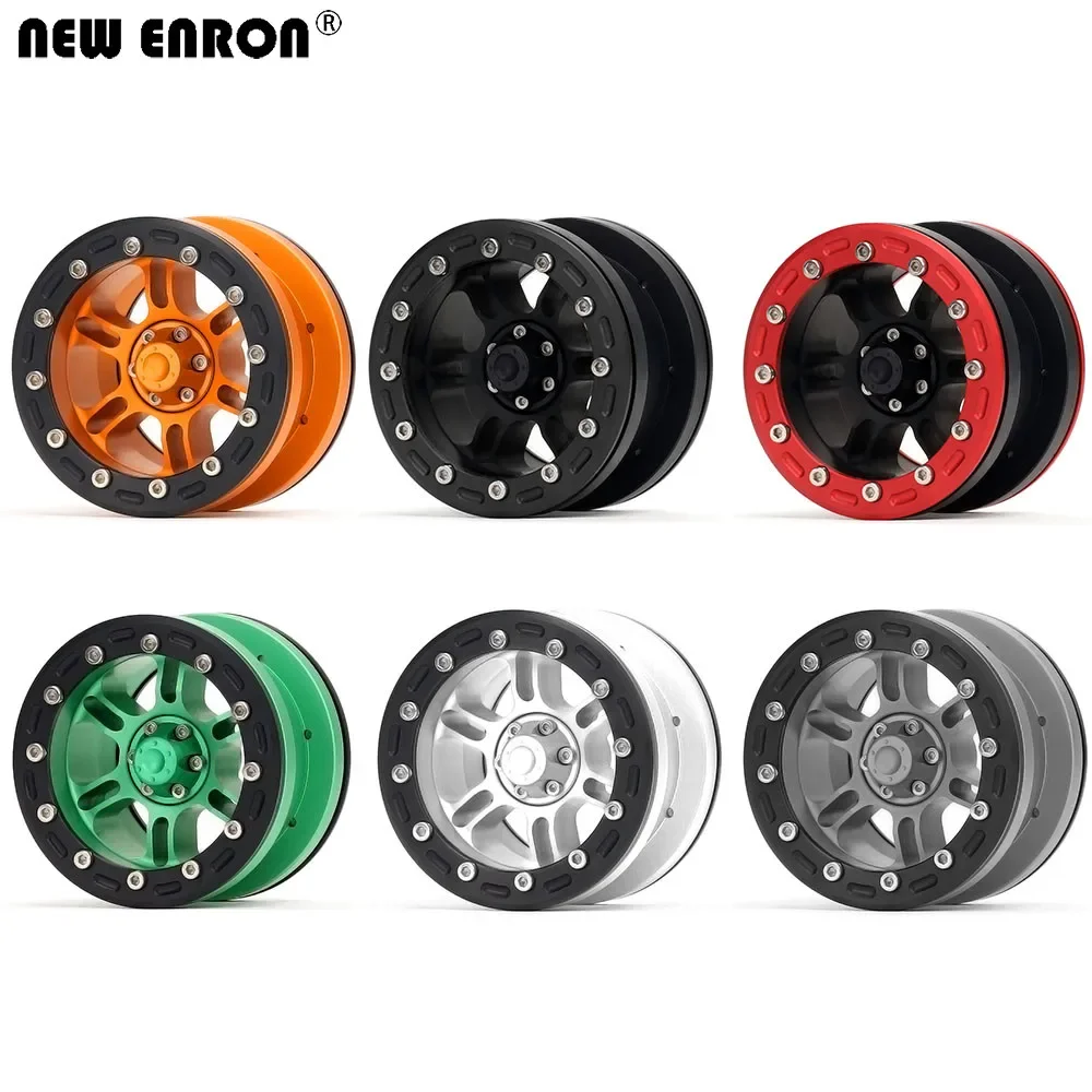 

NEW ENRON 4Pcs Alloy 2.2" 6 Double-spokes Beadlock Wheels Rim for RC Crawler Axial 1/10 SCX10 II 90046 90053 RR10 TRX-4 KM2 YETI