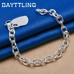 925 Sterling Silver 8 Inches Bracelet Beautiful Glossy Heart Pendant Bracelet For Women Fashion Charm Party Jewelry Accessories