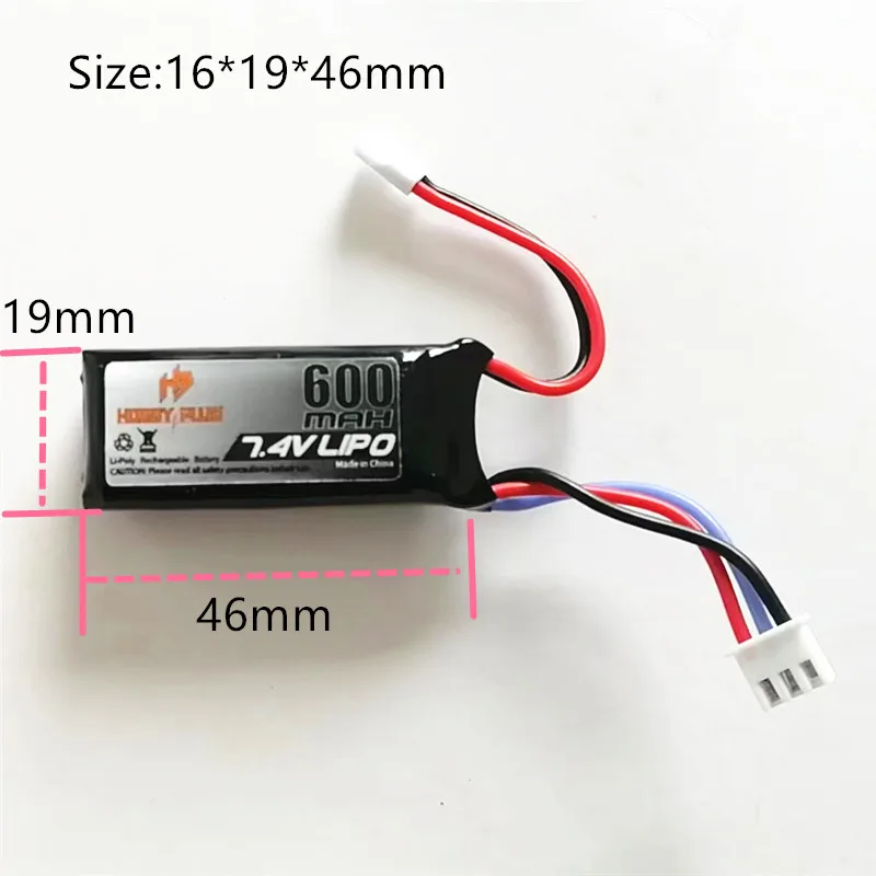 Bateria Lipo 2S 600mah#240063 Dla HobbyPlus EVO-PRO CR-18P FURITEK 1/18 KRATOS RockVan RC Car Statek Łódź