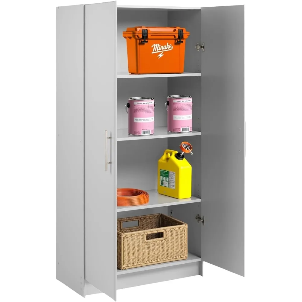 Tall Freestanding Storage Cabinet with Adjustable Shelves for Garage, Bathroom, and Pantry