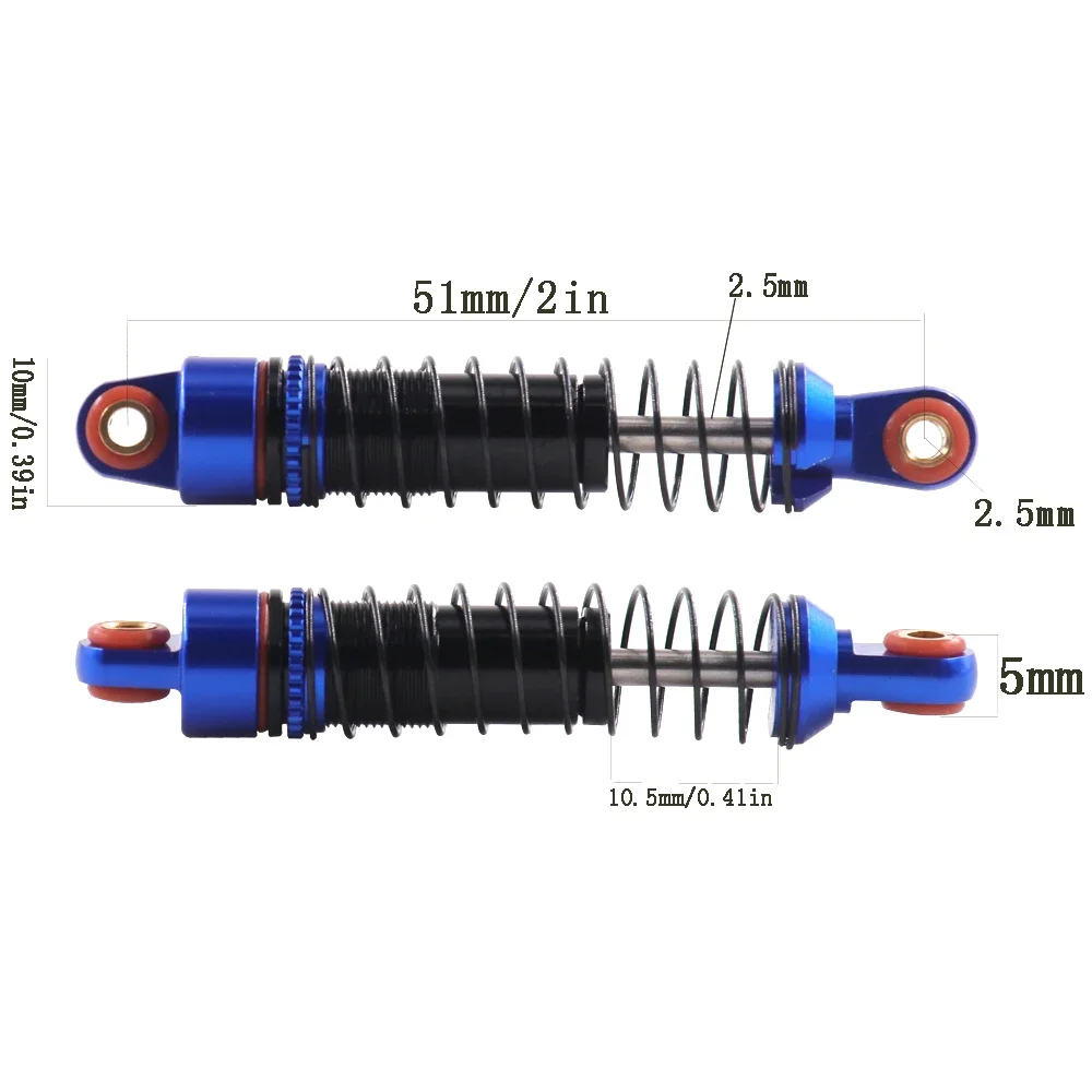 1 zestaw amortyzatorów ze stopu aluminium przed/po uniwersalnego dla 1/18 gąsienica RC TRX4-M Chevrolet K10 Defender Bronco części
