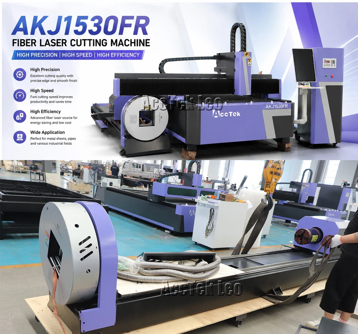 3015 Metal Plate and Pipe Laser Cutting Machine 3000W Round and Square Tube Laser Cutter