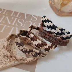 5Pc European and American Weave Wide Unisex Elasticity Hair Ties for Women Girls Men Ponytail Holder Hair Accessories
