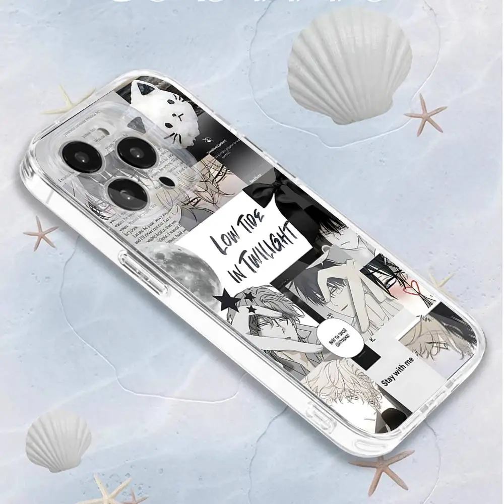 L-Low T-Tide in T-Twilight 아이폰 16,15,14,13,12,11 Pro,Max,Plus,X,XS,XR,SE4,E Mini 투명 소프트 케이스