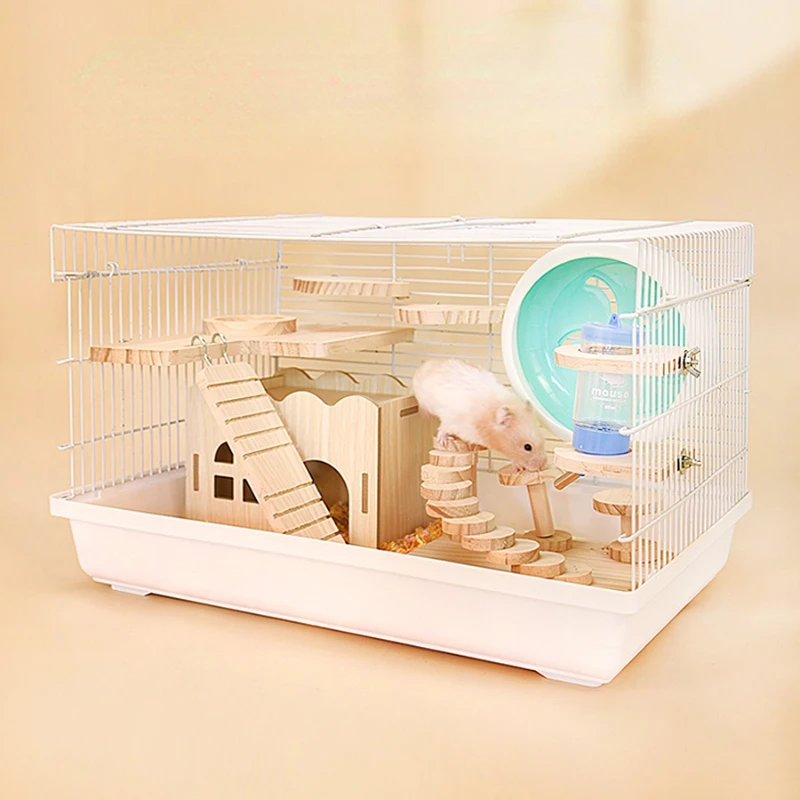 Hamster Cage Small Animal Hedgehogs Rabbit Guinea Pig Large Villa Swing Stairs Package Supplies Toy Set Acrylic Transparent Cage