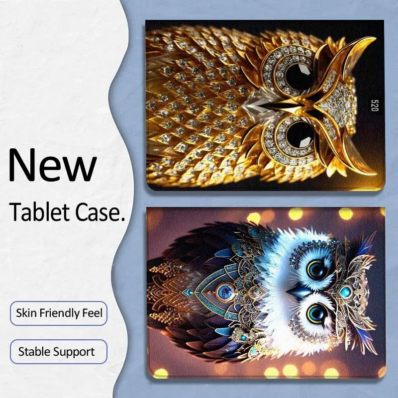 

Cartoon Luxury Tiger Owl Color Gift For Samsung Galaxy Tab A7 A A8 A9 A11 S6 S11 10.1 10.4 10.5 Inch Lite PLus Soft Tablet Case