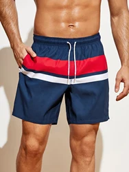 Pantaloncini Casual da uomo 3d Line Splicing per comodi e morbidi pantaloncini da surf da spiaggia in poliestere estivo da strada all'aperto S-5xl