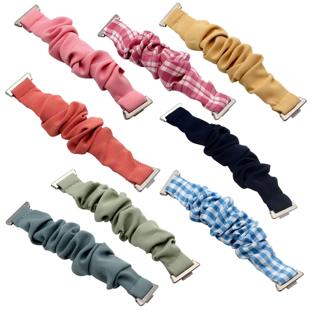 Blue Fabric Band for Huawei Watch Fit 3 Scrunchies Wristband /Fit 4/ Fit 4 Pro Strap Stretchy Watchand for Men Women Beautiful