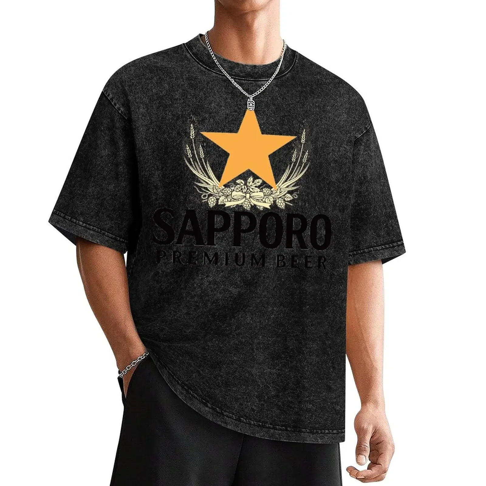 Sapporo logo T-Shirt customs sublime mens graphic t-shirts hip hop