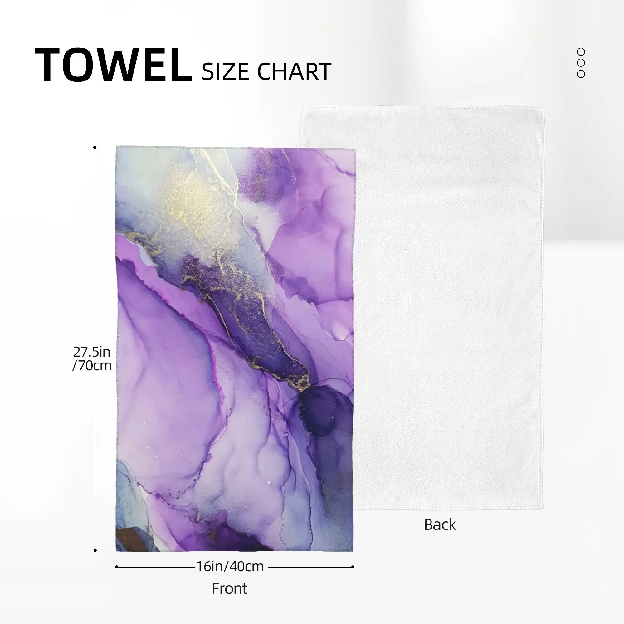 Custom Original Regal Purple Alcohol Ink Abstract A Soft Face Towel Quick Dry Pool Bath Cotton Towels Absorbent Quick