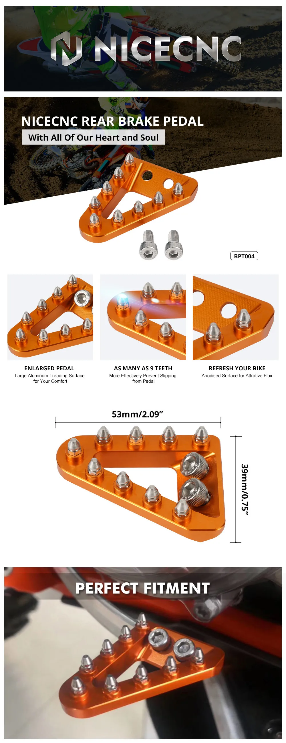 (EU-Lager) Für KTM TPi EXC300 2017-2023 Bremspedalplatte Schalthebelspitze EXC250 SX125 EXCF 350 SXF 450 XC XCF XCFW XCW SIX DAYS – Detail 2