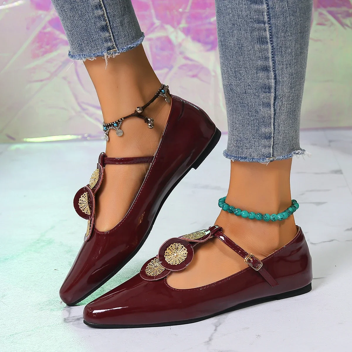 Luxe Flats Schoenen Vrouwen Elegante Ondiepe Schoenen Zomer Nieuwe Puntige Neus Retro Schoenen Designer Jurk Wandelen Flats Mujer Zapatillas