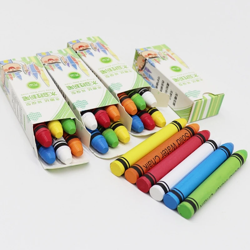 4/6/12 Colors Non Toxic Water Soluble Chalk Drawing Painting for Teacher Kids Q1JC