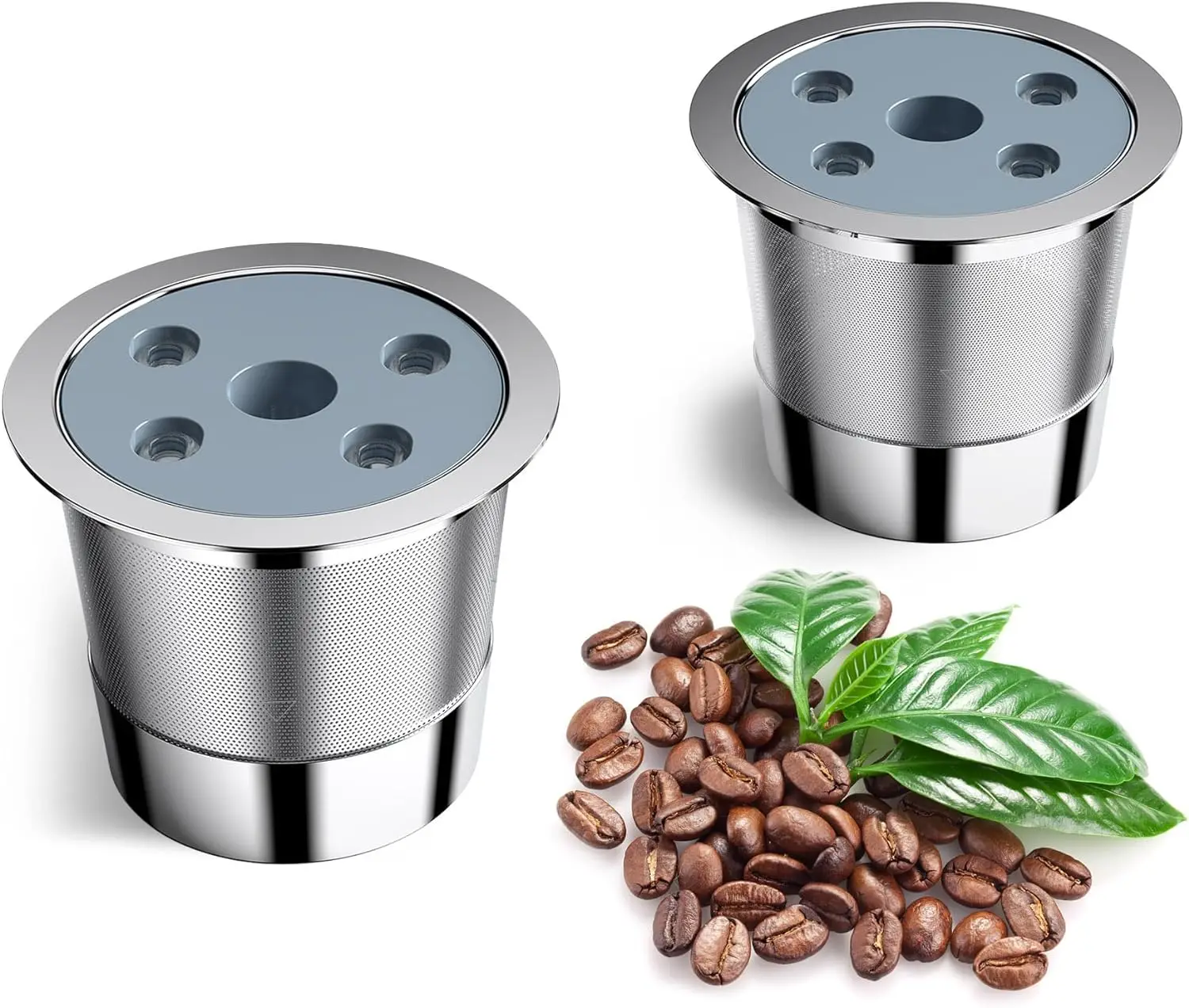 2PACK Stainless Steel Reusable K Cups For Keurig K Supreme K Supreme Plus Refillable Five Holes K-Cups Pods Coffee Maker Filter