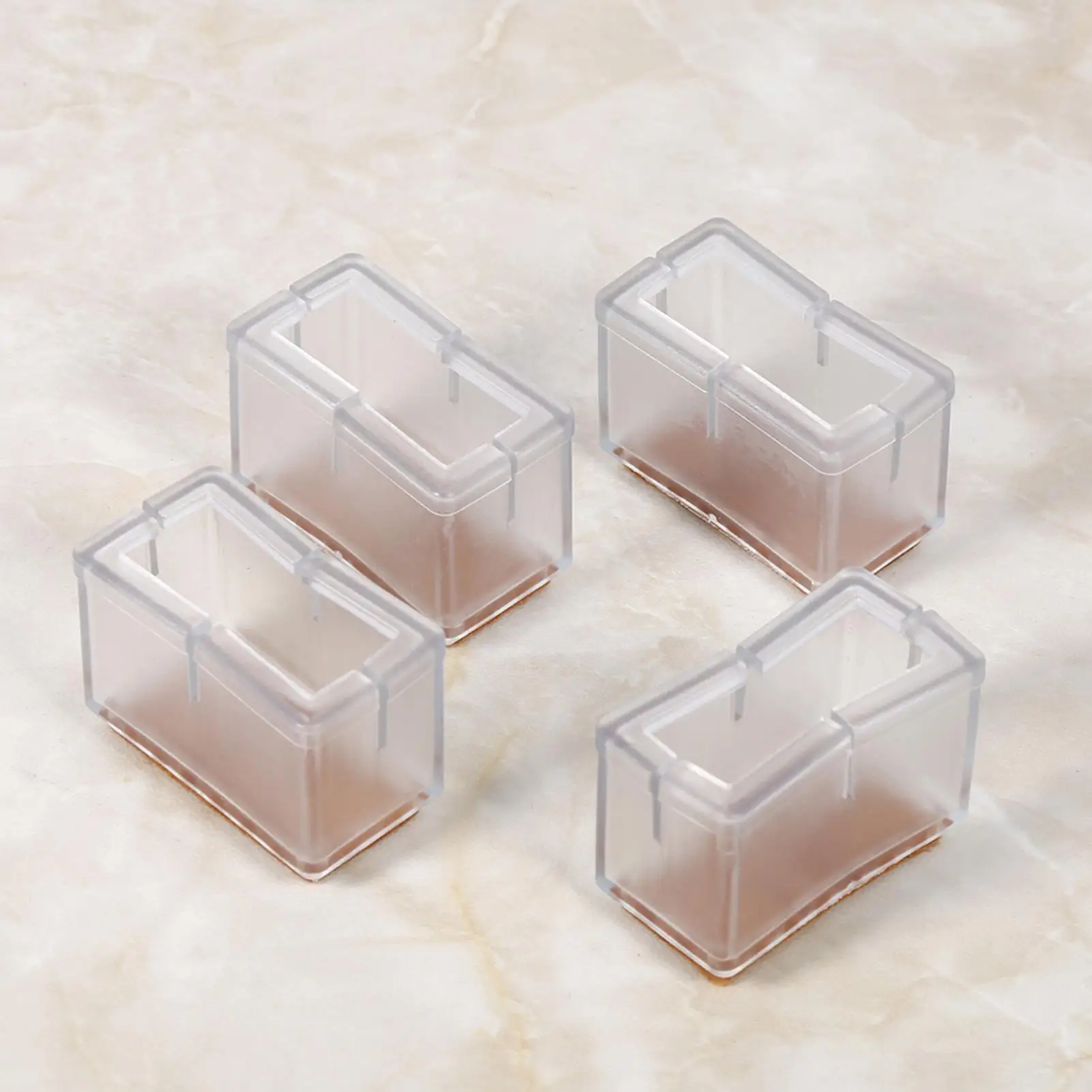 8pcs Silicone Chair Leg Caps - Floor Protectors for Furniture, Clear/Brown Options