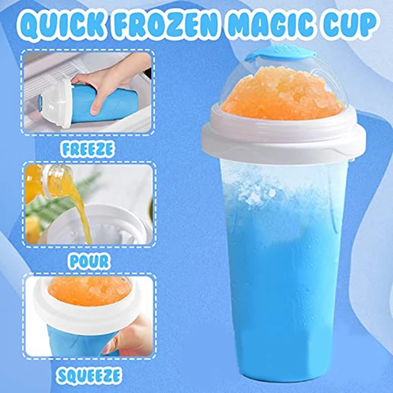 Summer Net Red Silicone Pinch Cup Smoothie Cup Douyin One Pinch Into Ice Cup Rapid Cooling Cup