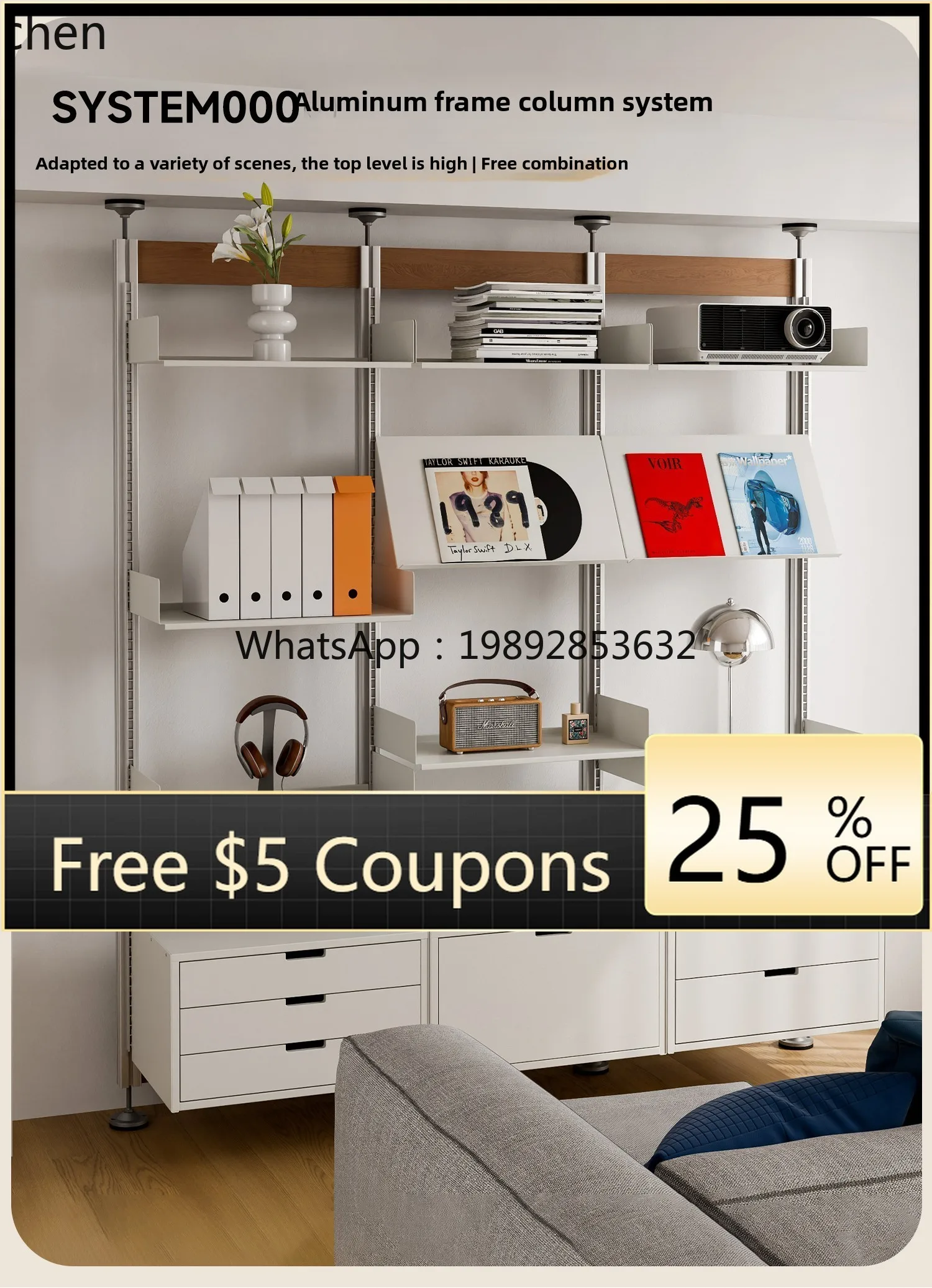 U6  entrance coat rack No punching at the entrance, partition rack hanging hanger