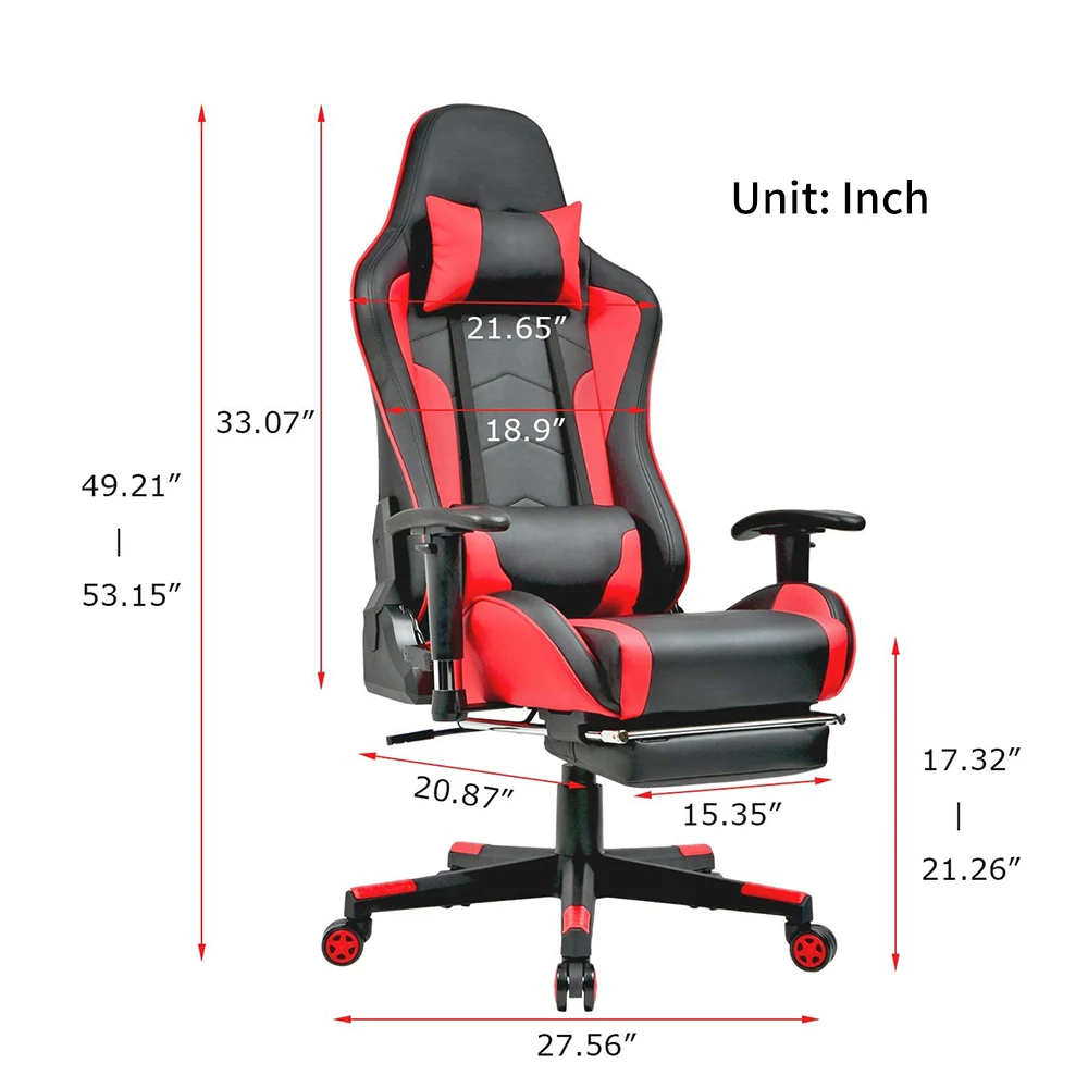 YYHCCheap Racing Gamer Computer Drehbare Büroausrüstung Modernes Design Liegender Laborstuhl Leichter Lautsprecher Ledermaterial Massage Feat