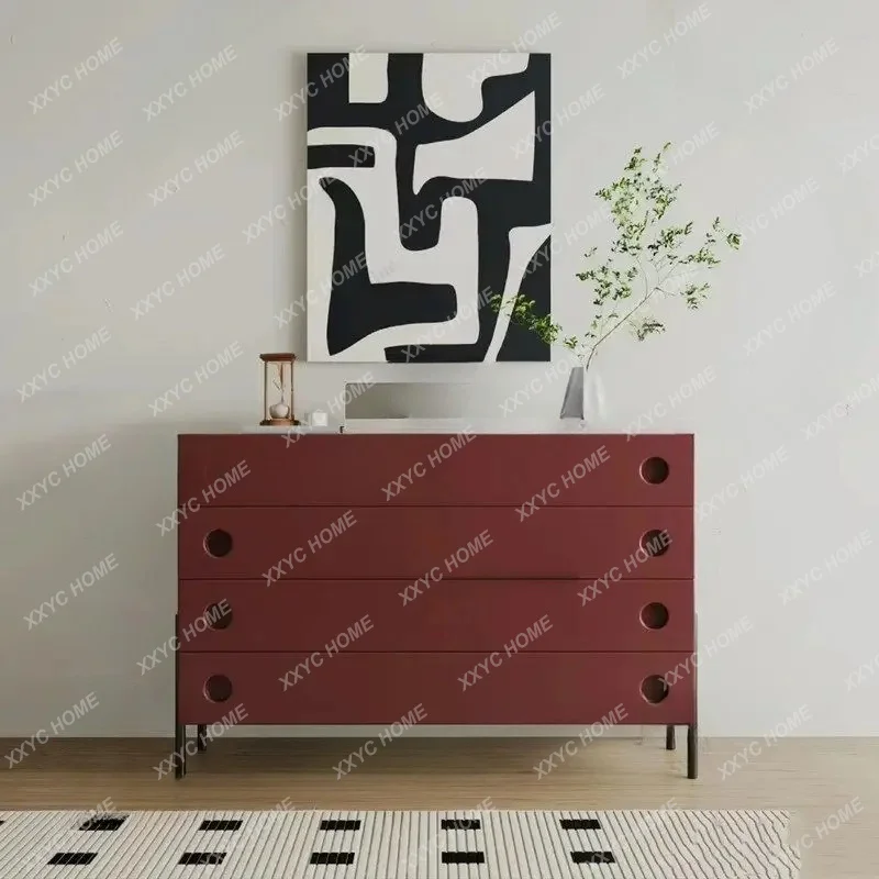 retro minimalist chest cabinet, modern paint edge cabinet, entrance cabinet