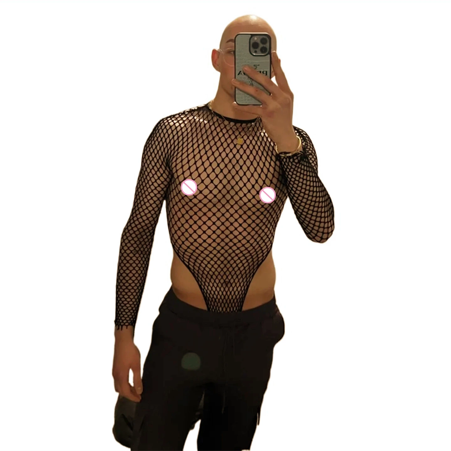 Bodystockings seksi iç çamaşırı erkek külotlu çorap açık kalça adam seks çorap yetişkin 18'li erotik örgü Sissy şeffaf eşcinsel Bodysuits