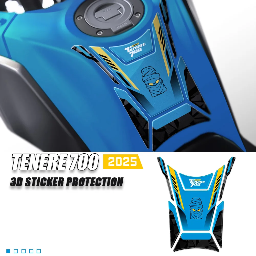 Motorcycle Fuel Tank Pad Sticker For Tenere 700 2025 Tank Pad T700 Accessories 3D Resin Sticker Protection Kit