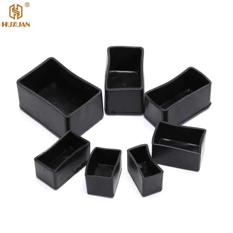8pcs Durable Rectangle Silicone Chair Leg Caps Non-slip Table Foot Cover Socks Protector