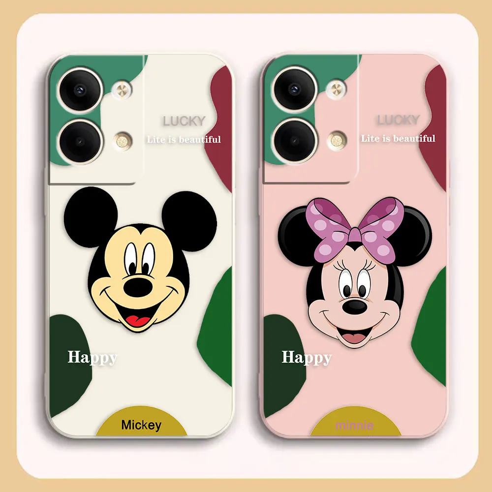 Phone Case For OPPO RENO 8 7 9 6 7SE 5 4 4SE 4 4G 5G PRO PLUS Case Cover Funda Cqoue Shell Capa Color Match Mickey Minnie Mouse