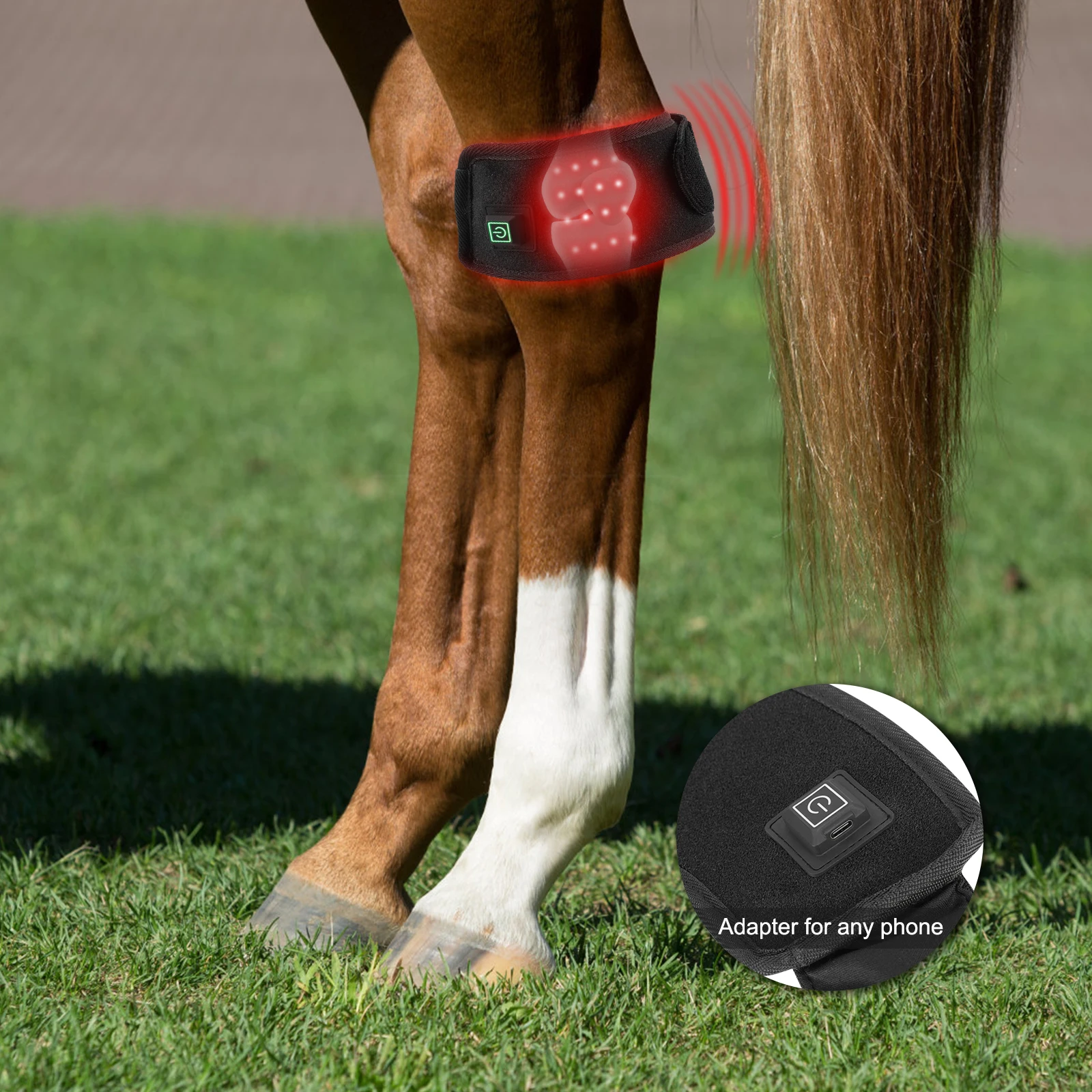 Wireless LED Infrared Therapy Wrap Equine Knee Leg Horse Physiotherapy Blanket Pad