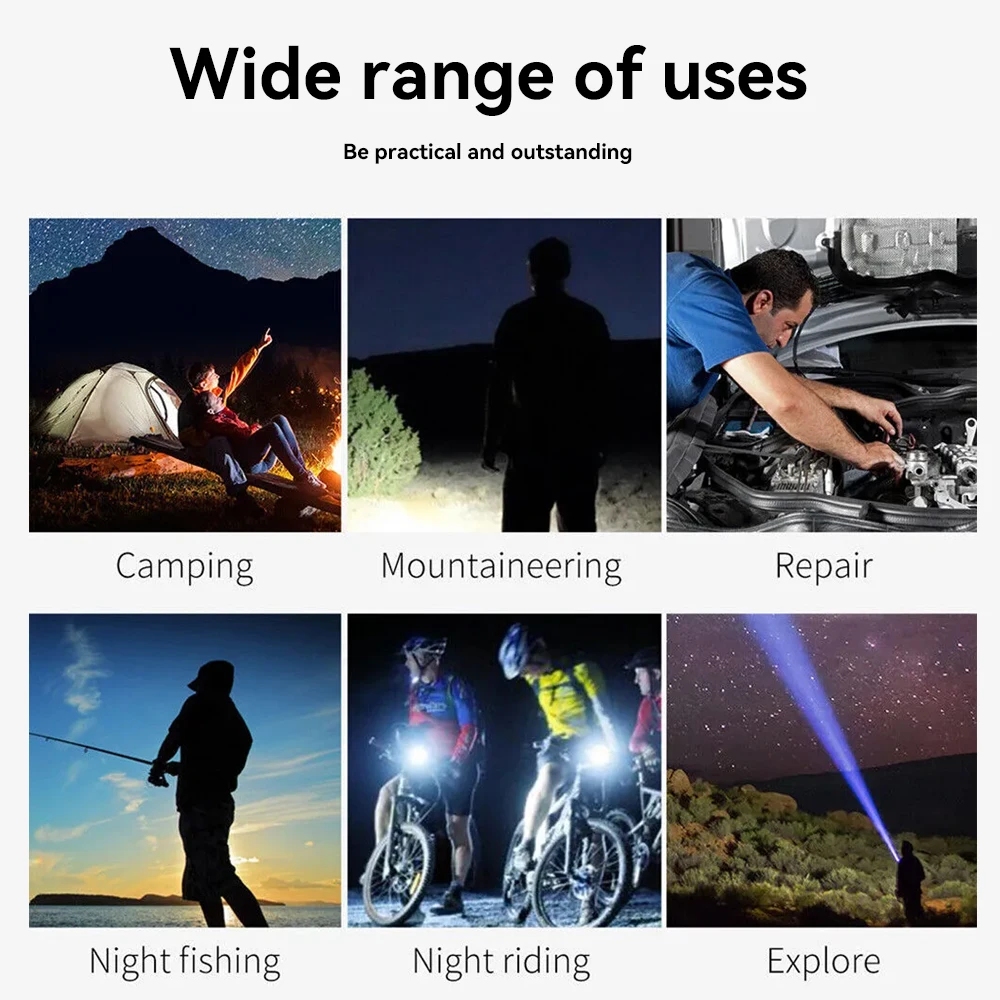 1pc LED Flashlight, USB Charging, ABS Material, Portable Small Size, For Home Use, Camping, Fishing, Hiking