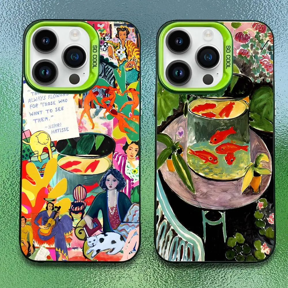 

Henri Matisse Art Painting Phone Case For iPhone 16,15,14,13,12,11,Pro,Max,Plus,Mini,SE Anti Fall Green Matte Hard Bumper