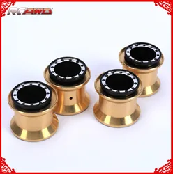 4 pcs/set 1.0 Closed black RC Wheel Rim+brass counterweight for FMS 1/24 FCX24 1/18 crawlers upgrades part