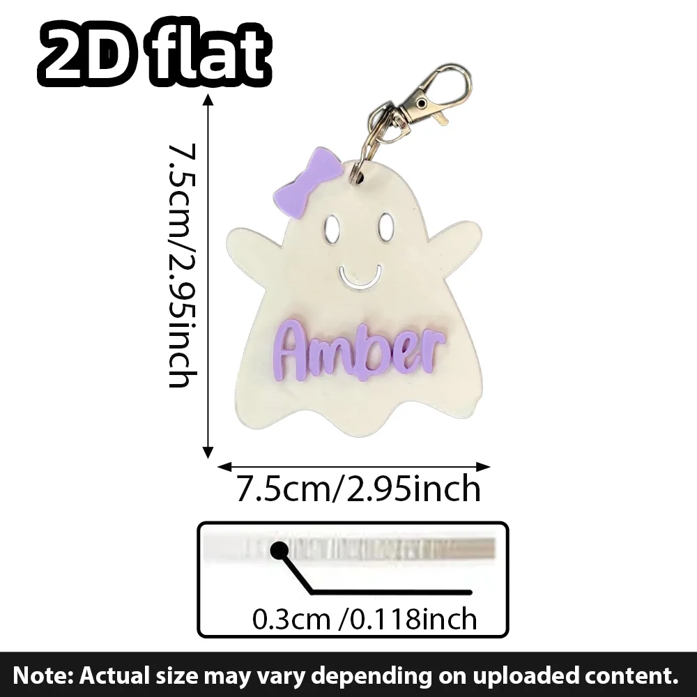 سلسلة مفاتيح شبح مخصصة، علامة حقيبة شبح، علامة اسم الهالوين، سحر حقيبة الشبح، علامة اسم الهالوين، لصالح حفلة الهالوين #1