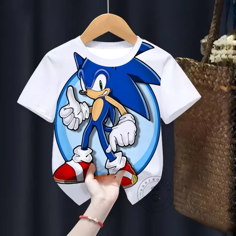 

Cool Sonices The Hedgehog Cartoon T-Shirt Summer Boys Girls Kids Fashion 3D Print Short Sleeve Top Comfortable Wear