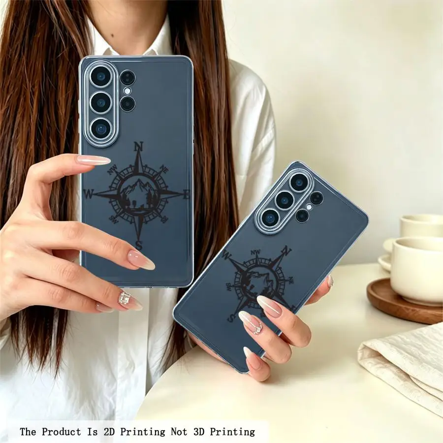 Hill View Compass Tattoo Phone Cover Case for Samsung Galaxy S26 Ultra S25 Edge S23Ultra S22 FE Note 20 Ultra 10 S21 S23 Ultra