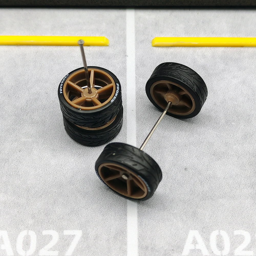 1/64 Model Wheels Rubber Tire Large Size Cast Model Car Hot Wheels Matchbox Tomica Modified Parts D:14mm 1 set