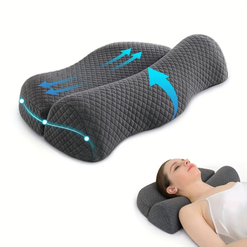 1 neck pillow with neck and shoulder support contour pillow, ergonomic corrective sleep pillow
