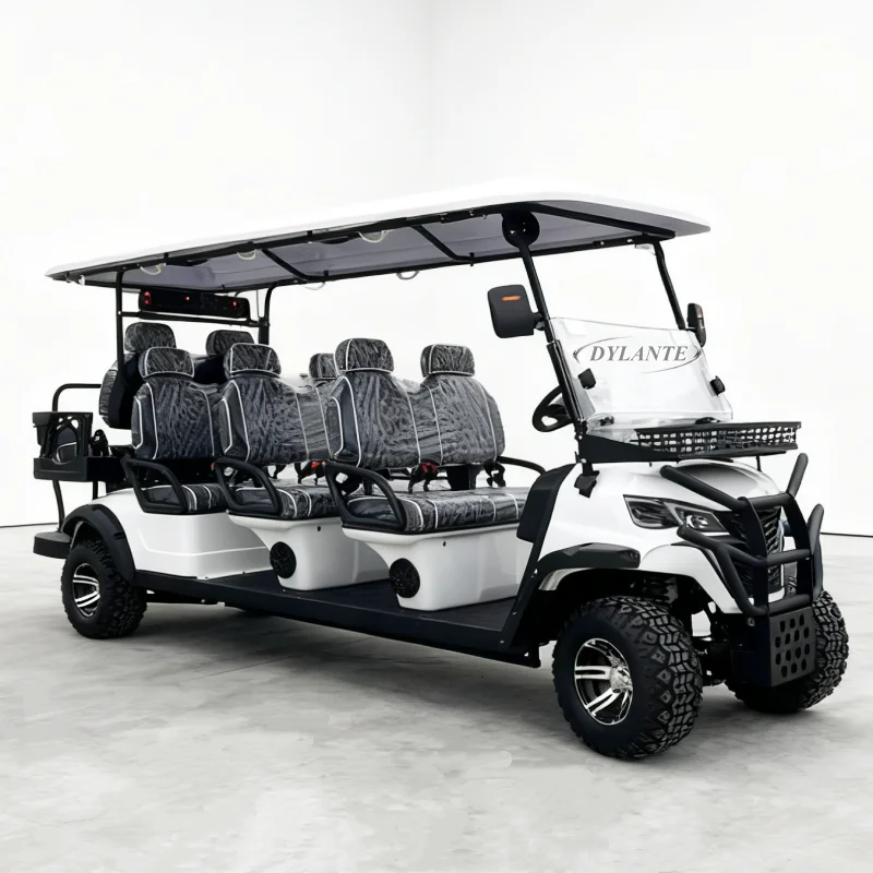 new 8 Seats Best Electric Golf Cart Smart Electric Golf Cart 120AH Lithium Ion Battery 4 Wheels Disc Brakes Off-Road Tires