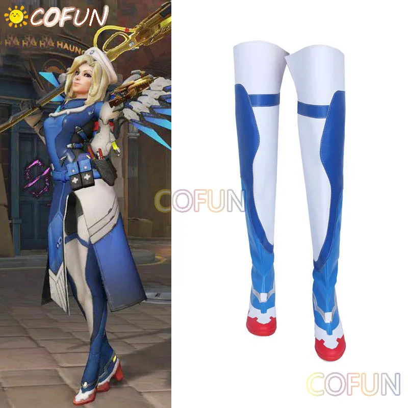 أحذية COFUN مخصصة Mercy Angela Ziegler التأثيرية أحذية طويلة للنساء والرجال أحذية لعبة الهالوين #3