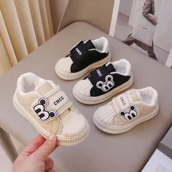 Sneakers per bambini primavera autunno modelli Beige Cartoon Soft antiscivolo ragazzi ragazze scarpe da passeggio nero bambini scarpe Casual per bambini