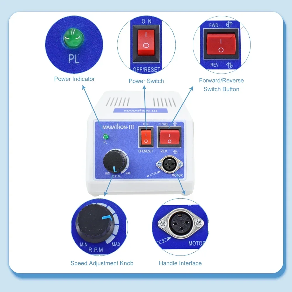 XYSZ 35000 دورة في الدقيقة آلة تلميع E-نوع محرك صغري لمعدات تلميع الأسنان مقبض الأسنان طاحونة مانيكير أداة