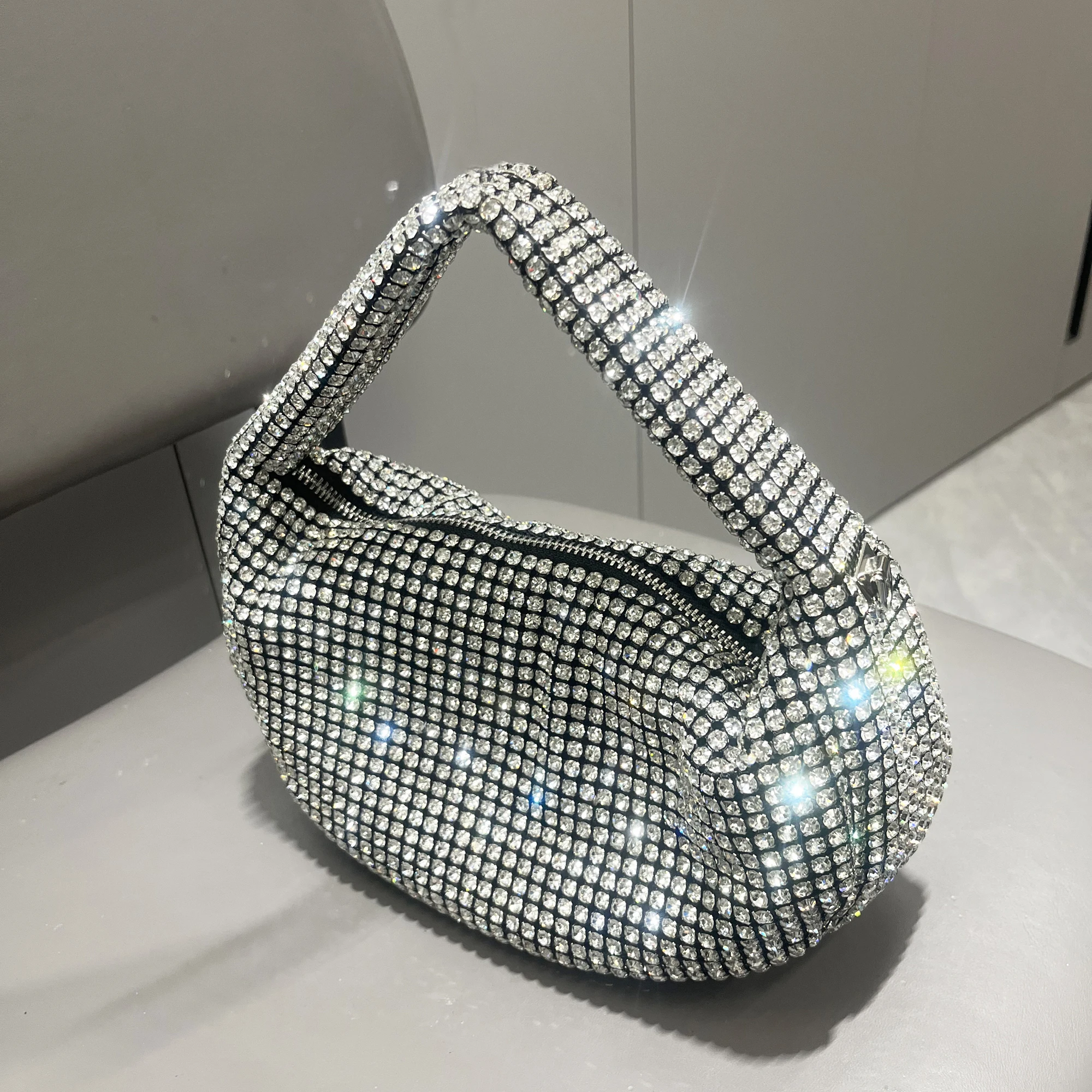 Shiny Crystal Clutch purses Shoulder bag rhinestone Handmade purses and handbags luxury Designer Evening clutch Bag Purse