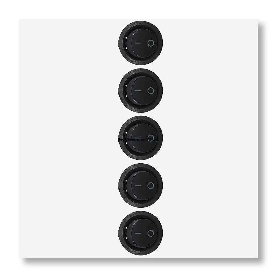 ✤5Pcs SPST Black Button On/Off Round Rocker Switch AC 6A/250V 10A/125V