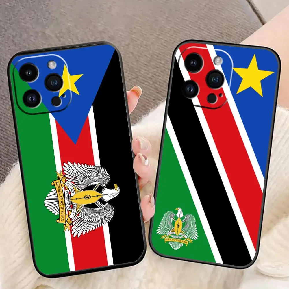 Funda de teléfono Para iphone 14 13 12 11 Pro XS Max Mini X XR SE APPLE 15 16 8 7 Plus Funda de teléfono Capa Para Shell bandera de Sudán del Sur