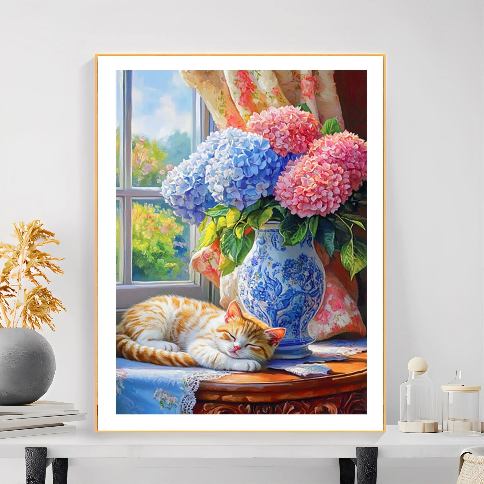 

2025 New Trend Needlework,DIY Cross Stitch,Set for Full Embroidery Kit, Vase Rose Peony Flower Cotton Thread Handwork Gift