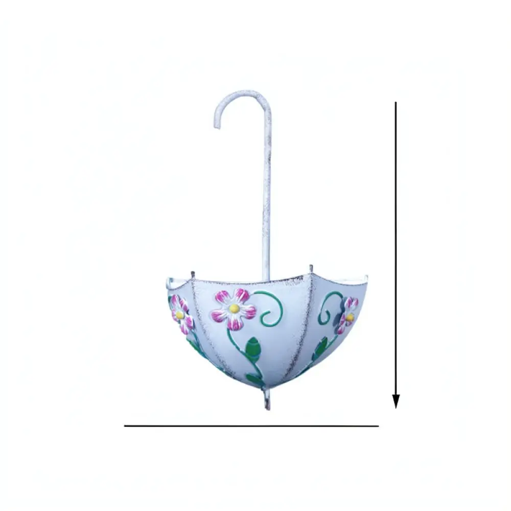 Iron Umbrella Design Flower Pot Creative Succulent Planter Decorative Garden Metal Ornament For Backyard Patio Landscaping
