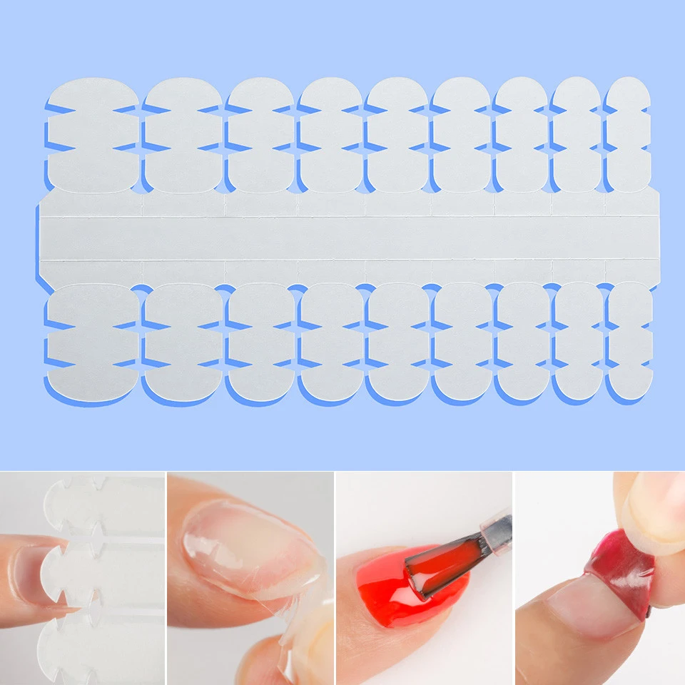 Nail Guard Sticker One Paste for Nail Protection Base Coat For Nail Art 10Pcs/pack