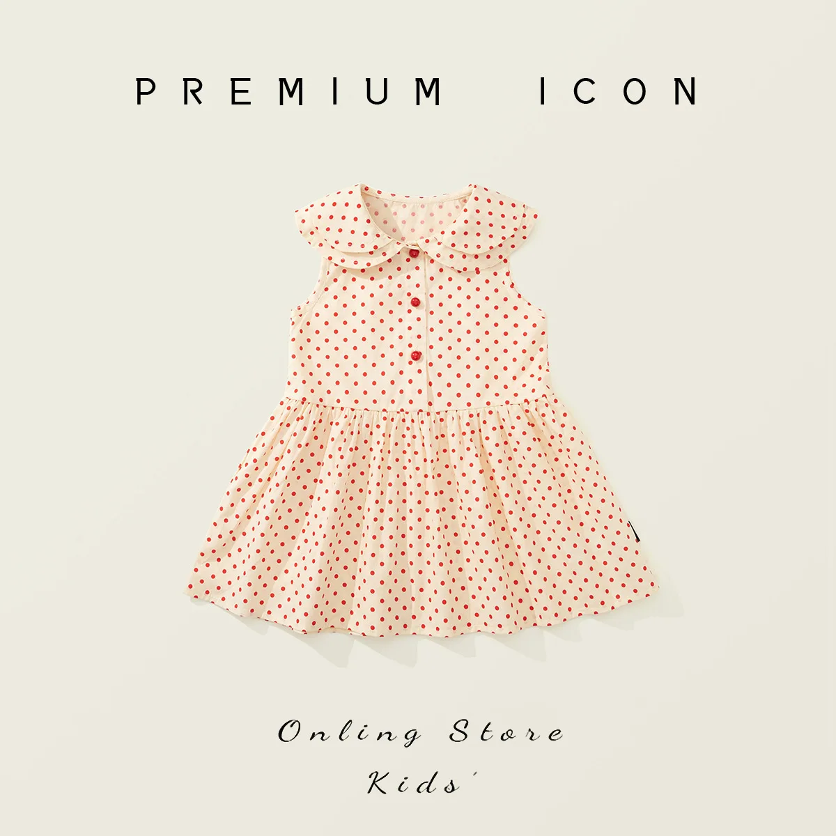 Children's Clothing Girls' Polka Dot Dress 2026 Baby Korean Version Doll Collar Sweet Style Sleeveless Vest Skirt