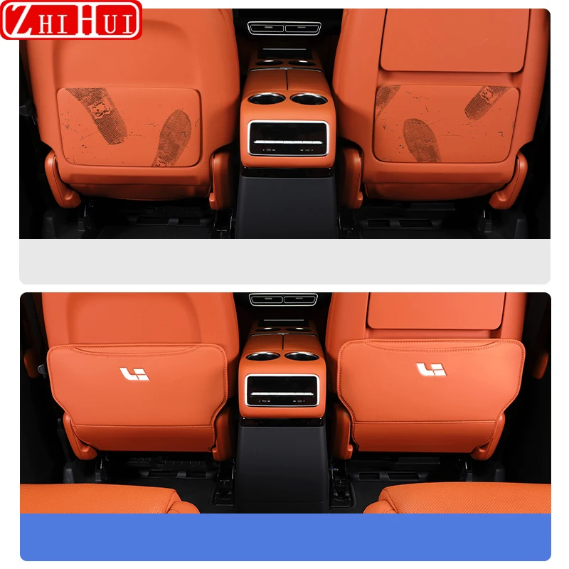 For Li Lixiang L7 L8 L9 2022 2023 Car PU Leather Anti Kick Mat Pad Anti-kick Protector Mats Seat Back Protector Auto Accessories